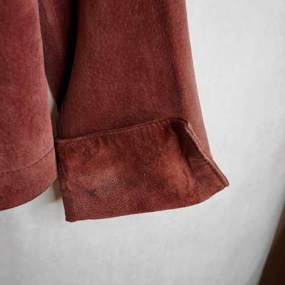 Live a Little Suede Leather Jacket Women's M Rose Pink Snap Front Lined Y2K VTG - Picture 13 of 16